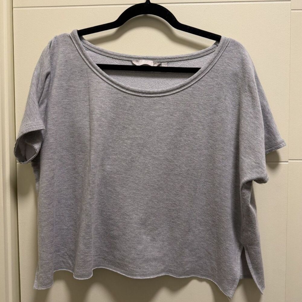 Womens Grey Short Sleeve Shirt Top Altheta